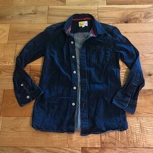 Johnnie B (Boden) Boys Dark Denim Button Front Shirt, 9-10